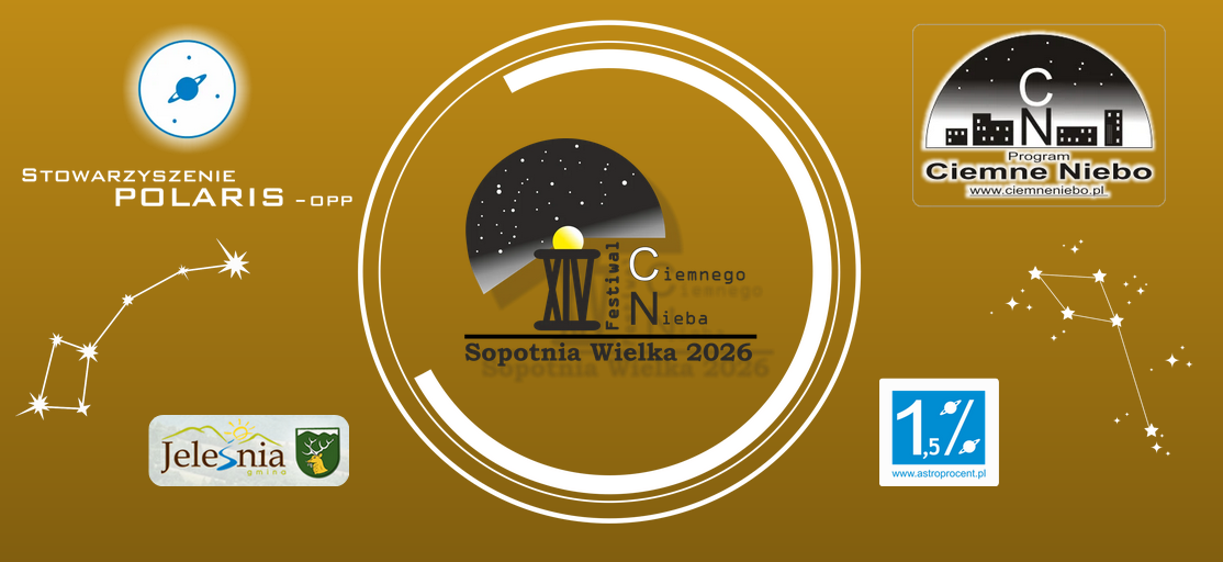 Baner XIV Festiwalu Ciemnego Nieba w Sopotni Wielkiej. Baner XIV Festiwalu Ciemnego Nieba w Sopotni Wielkiej.